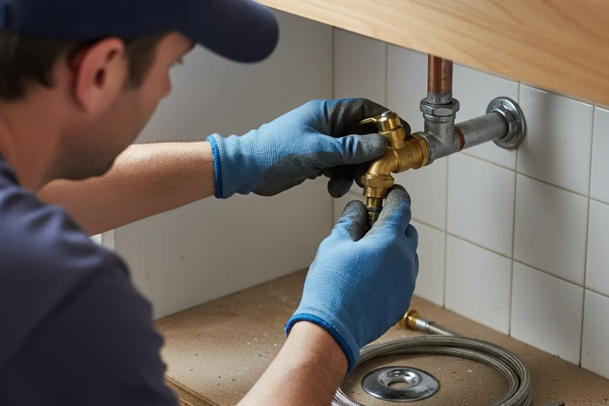 Shutoff valve and fitting work during Emergency Plumbing in Springville
